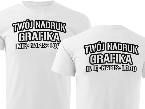 Biała męska koszulka T-shirt z własnym nadrukiem