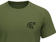 Termoaktywna koszulka wędkarska T-shirt kolor khaki nadruk SZCZUPAK