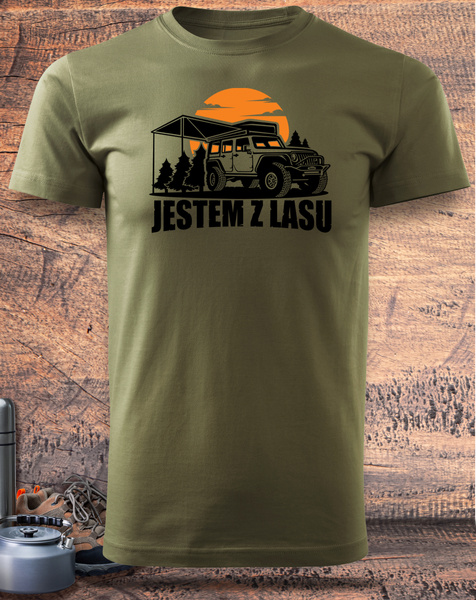 koszulka T-shirt nadruk JESTEM Z LASU