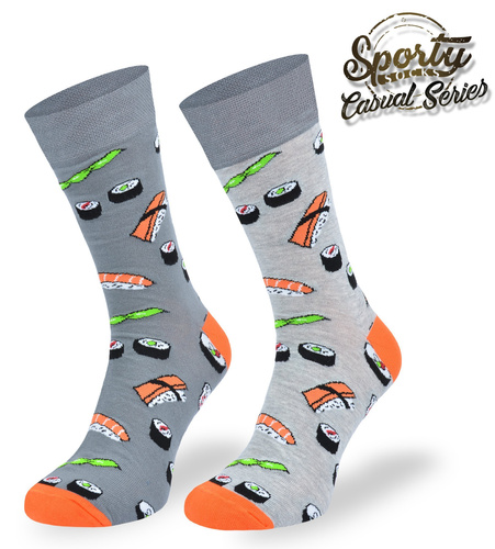 Zestaw kolorowych skarpetek bawełnianych - SUSHI / 3PAK