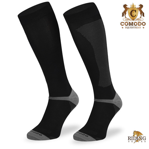 Bambusowe podkolanówki jeździeckie SJB - czarne
