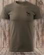 Koszulka bawełniana T-shirt brązowa, mały nadruk - WYŻEŁ NIEMIECKI KRÓTKOWŁOSY