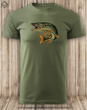 Wędkarska koszulka bawełniana T-shirt z dużym nadrukiem SZCZUPAK