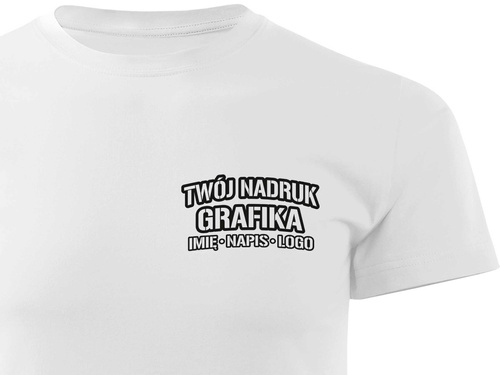 Biała męska koszulka T-shirt z własnym nadrukiem