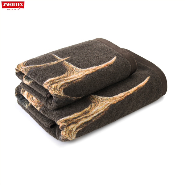 Komplet myśliwskich ręczników bawełnianych Zwoltex - Rogacz - 50x100cm + 70x140cm