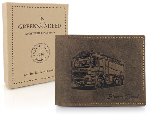 Elegancki portfel skórzany męski z ochroną RFID - CIĘŻARÓWKA