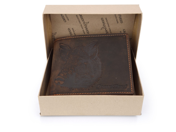 Elegancki portfel skórzany męski - DZIK