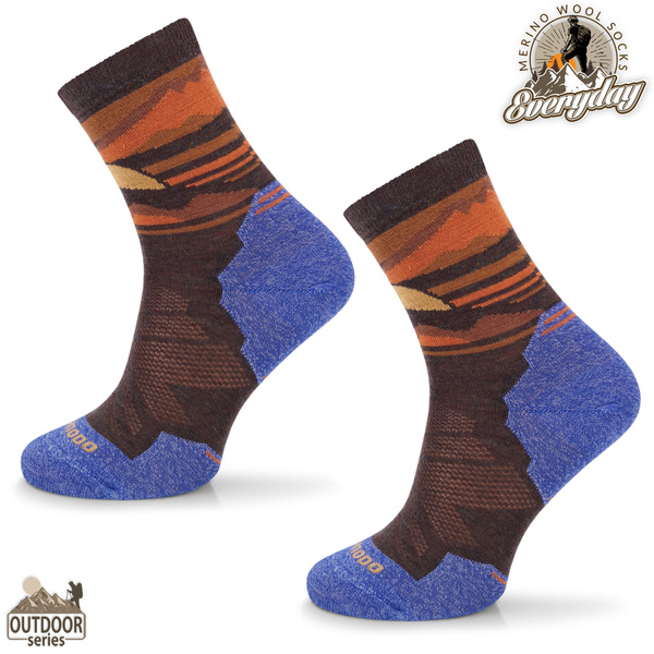 Skarpety trekkingowe TRE18 Everyday Merino - niebieskie zachód słońca