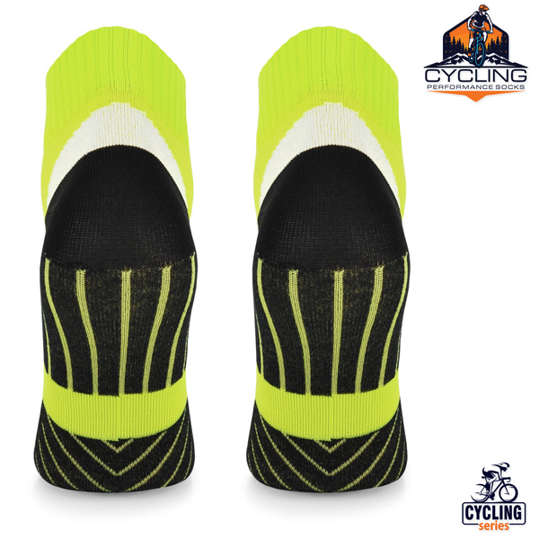 Zestaw technicznych skarpetek rowerowych STB - limonkowe / 3 PAK