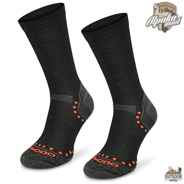Zestaw skarpet trekkingowych STAL - 50% merino i alpaki - czarne / 2PAK