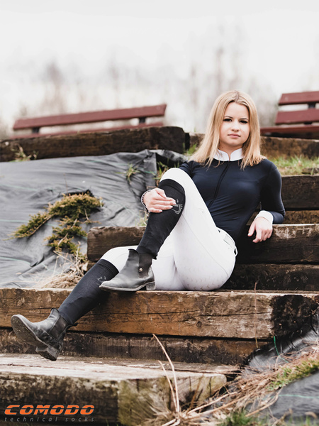 Podkolanówki jeździeckie SPJM – czarne