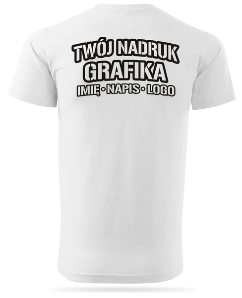 Koszulka T-shirt z własnym nadrukiem - biała