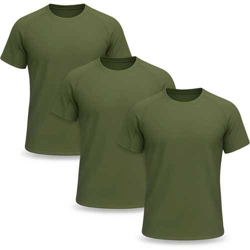 Zestaw 3 sztuk męskich koszulek termoaktywnych kolor khaki 3XL