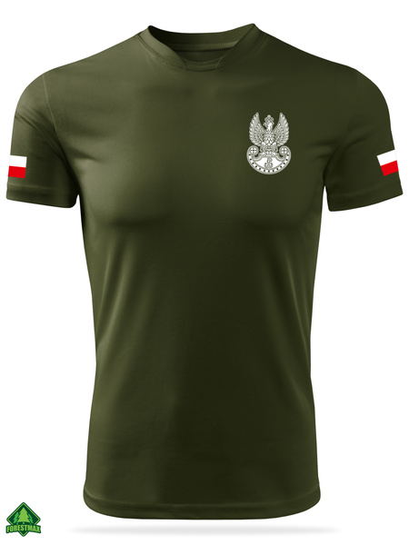 Termoaktywna koszulka MON military - nadruk Orzełek WOT, flagi Polski, WŁASNY NAPIS na plecach