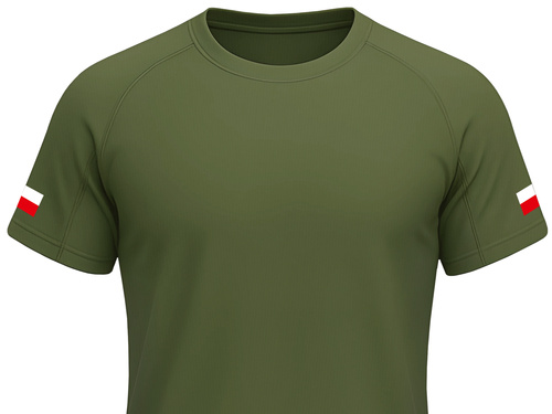 Wojskowa koszulka termoaktywna z flagami Polski