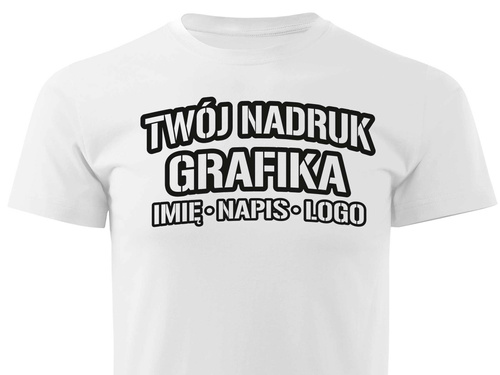 Biała męska koszulka T-shirt z własnym nadrukiem