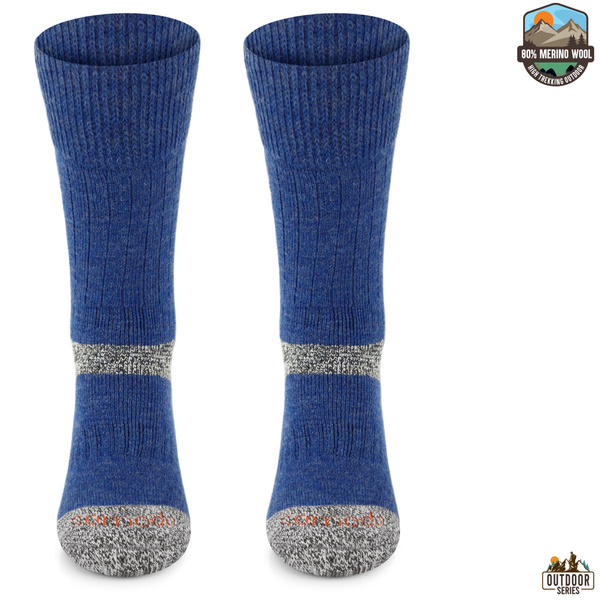 Grube zimowe skarpety trekkingowe TRE9 - niebieskie