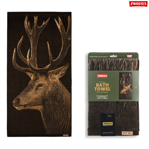 Myśliwski ręcznik bawełniany firmy Zwoltex - wzór Jeleń - 50x100cm