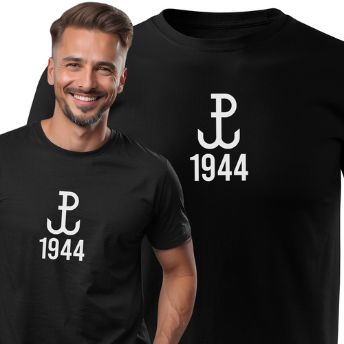 Koszulka patriotyczna T-shirt czarny - POLSKA WALCZĄCA 1944