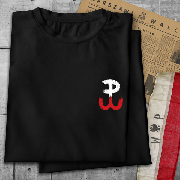 Koszulka patriotyczna T-shirt czarny - POLSKA WALCZĄCA 