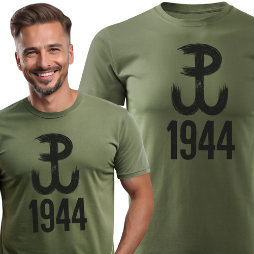 Koszulka patriotyczna T-shirt khaki - POLSKA WALCZĄCA 1944