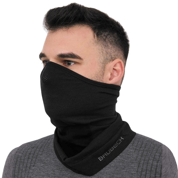 Półkominiarka termoaktywna merino BRUBECK unisex - czarna