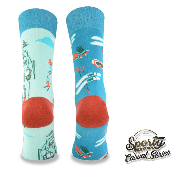 Zestaw kolorowych skarpetek bawełnianych - NARTY / 3PAK