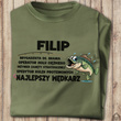 Wędkarska koszulka bawełniana T-shirt nadruk IMIĘ - NAJLEPSZY WĘDKARZ