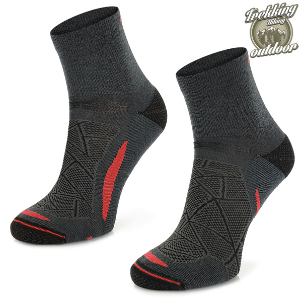 Zestaw skarpet trekkingowych TREUL02 - 70% merino - grafitowe / 2 PAK