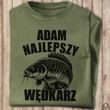 Wędkarska koszulka bawełniana T-shirt nadruk IMIĘ - NAJLEPSZY WĘDKARZ