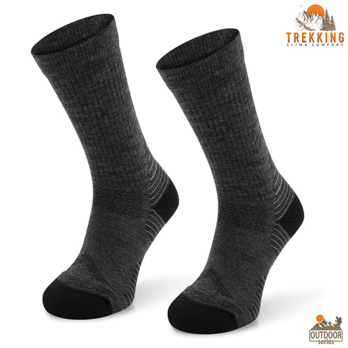 Skarpety trekkingowe TRE31 ClimaControl z wełną merino - grafitowe