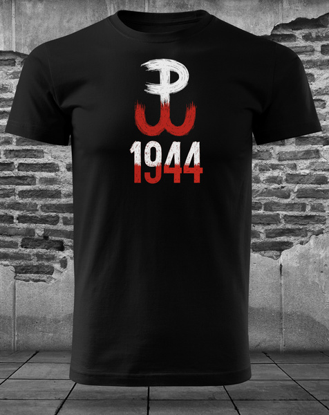 Koszulka patriotyczna T-shirt czarny - POLSKA WALCZĄCA 1944