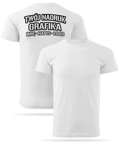 Biała męska koszulka T-shirt z własnym nadrukiem 