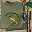 Wędkarska koszulka bawełniana T-shirt z dużym nadrukiem KARP