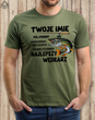 Wędkarska koszulka bawełniana T-shirt nadruk IMIĘ - NAJLEPSZY WĘDKARZ