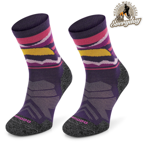 Skarpety trekkingowe TRE18 Everyday Merino - fioletowy zachód słońca