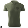 Bawełniana męska koszulka polo z własnym nadrukiem - kolor khaki