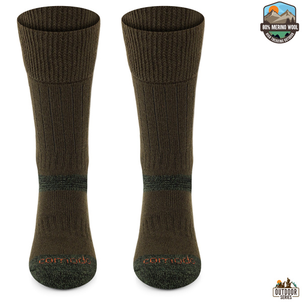 Grube zimowe skarpety trekkingowe TRE9 - khaki