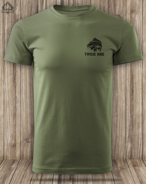 Wędkarska koszulka bawełniana T-shirt z nadrukiem KARPIA I IMIENIA