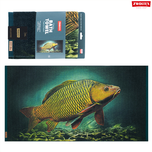Wędkarski ręcznik bawełniany firmy Zwoltex - wzór Karp - 70x140cm