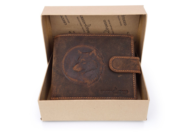 Elegancki portfel skórzany męski - WILK