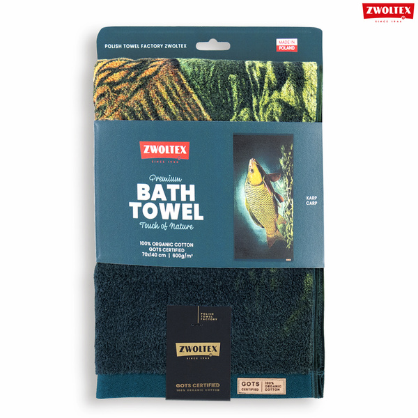 Wędkarski ręcznik bawełniany firmy Zwoltex - wzór Karp - 50x100cm