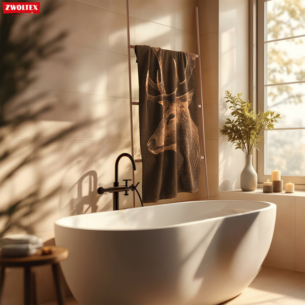 Komplet myśliwskich ręczników bawełnianych Zwoltex - Jeleń - 50x100cm + 70x140cm