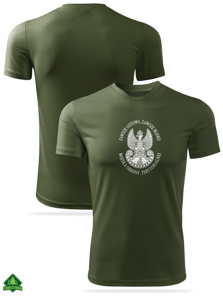 Termoaktywna koszulka wojskowa khaki - nadruk Godło WOT