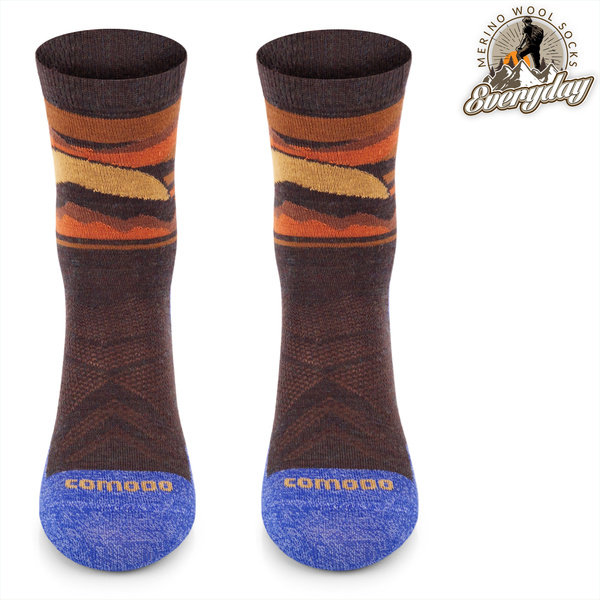 Skarpety trekkingowe TRE18 Everyday Merino - niebieskie zachód słońca