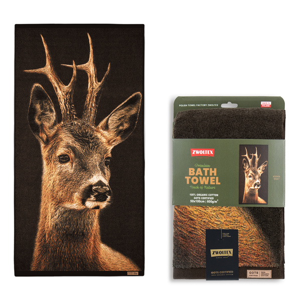 Myśliwski ręcznik bawełniany firmy Zwoltex - wzór Rogacz - 50x100cm