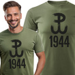 Koszulka patriotyczna T-shirt khaki - POLSKA WALCZĄCA 1944