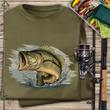 Wędkarska koszulka bawełniana T-shirt z dużym nadrukiem RYBA