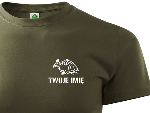 T-shirt wędkarski wz. KARP nr 4 + TWOJE IMIĘ