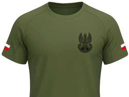 Wojskowa koszulka termoaktywna - nadruk Orzełek WOT i flagi Polski